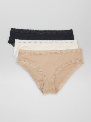 Lot de 3 culottes en dentelle