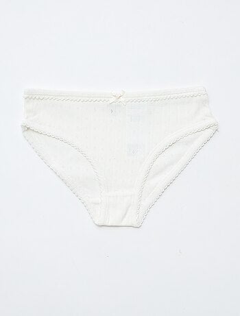 Lot de 3 culottes en maille pointelle