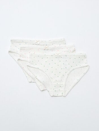 Lot de 3 culottes en maille pointelle