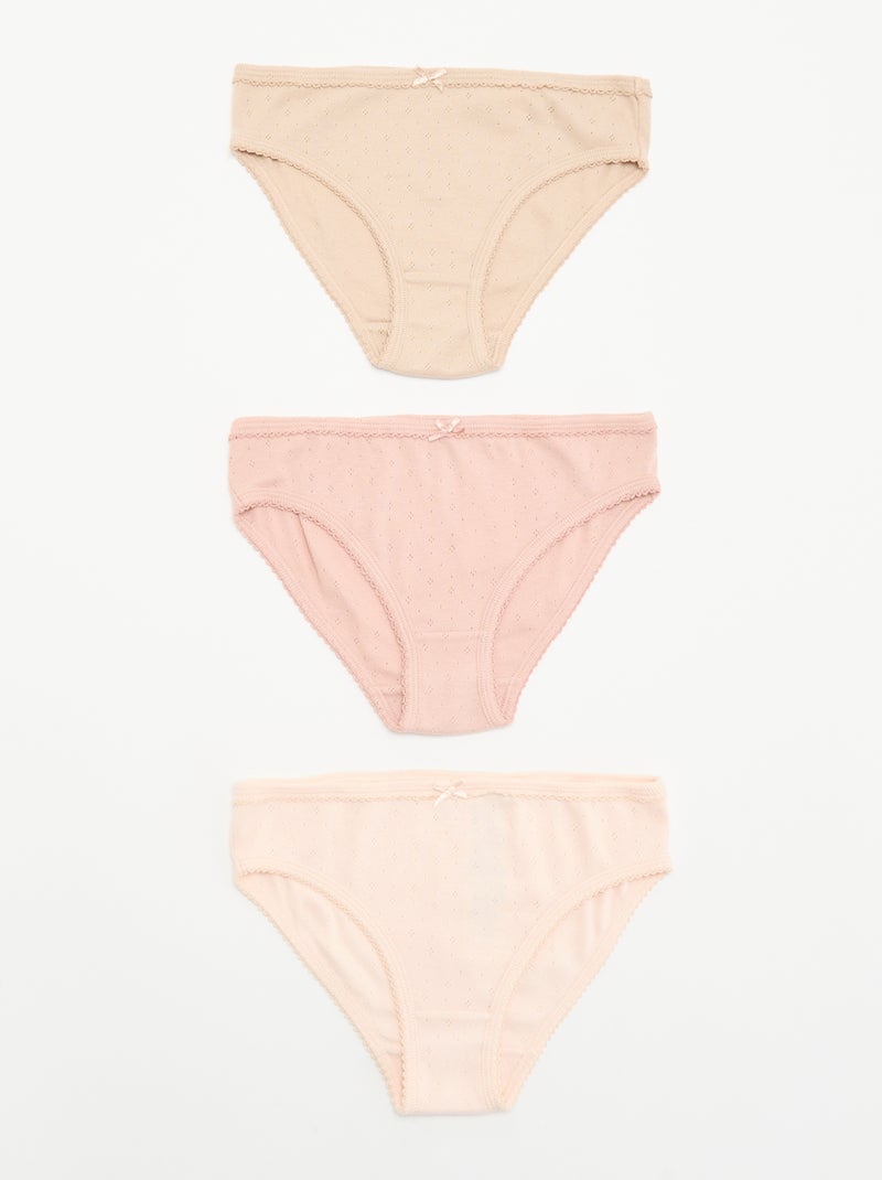 Lot de 3 culottes fantaisies Beige - Kiabi