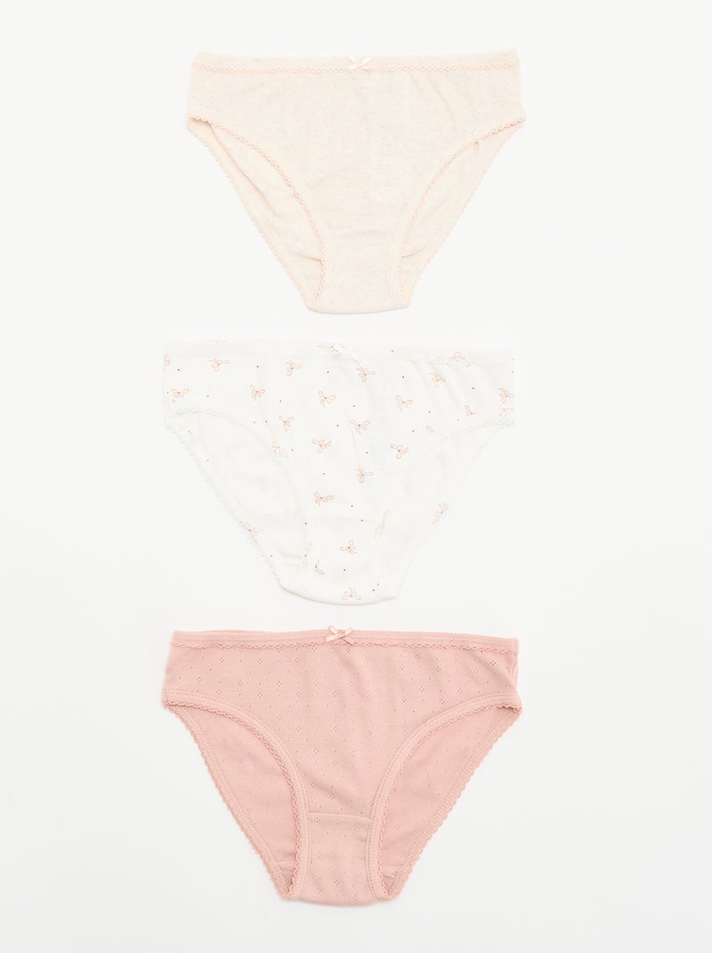 Lot de 3 culottes fantaisies Blanc - Kiabi