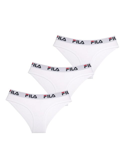 Lot de 3 culottes femme en coton  couleur blanche fila - Kiabi