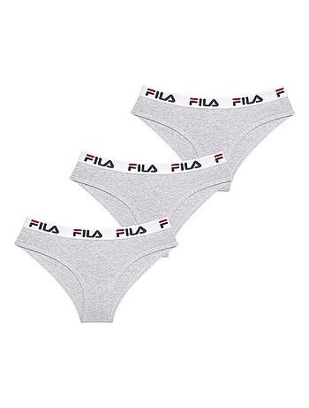 Lot de 3 culottes femme en coton couleur grise fila