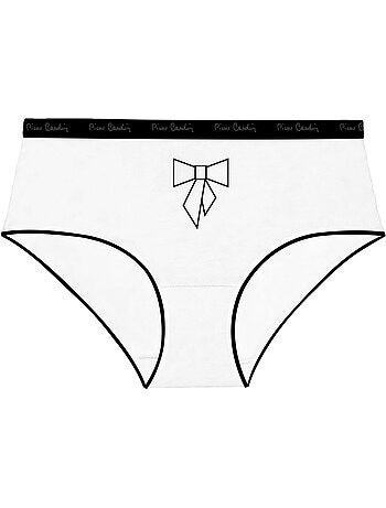 Lot de 3 culottes femme en coton uni imprimé ceinture fine 2cm pck25 pierre cardin