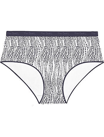 Lot de 3 culottes femme en coton uni imprimé ceinture fine 2cm pck29 pierre cardin