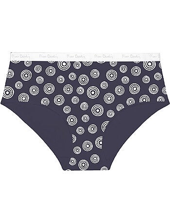 Lot de 3 culottes femme en coton uni imprimé ceinture fine 2cm pck29 pierre cardin