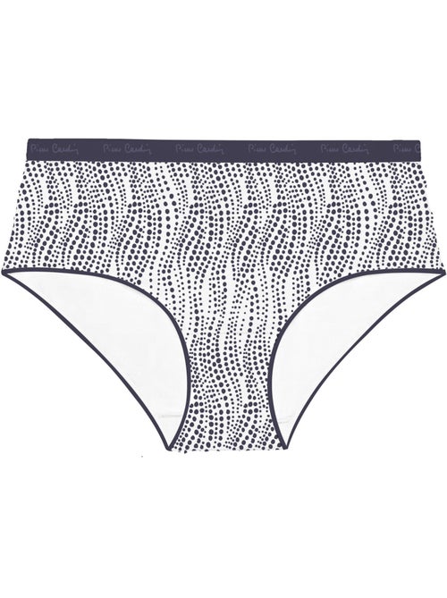 Lot de 3 culottes femme  en coton uni imprimé ceinture fine 2cm pck29 pierre cardin - Kiabi