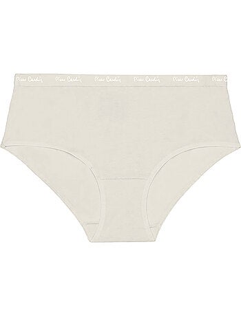 Lot de 3 culottes femme en coton uni imprimé ceinture fine 2cm pck49 pierre cardin