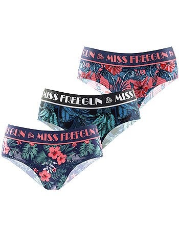 Lot de 3 culottes femme tropical flower freegun