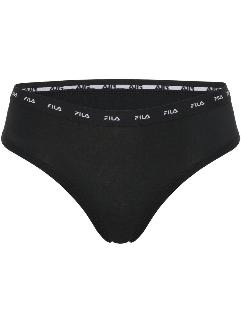 Lot de 3 culottes femme uni fila Noir - Kiabi