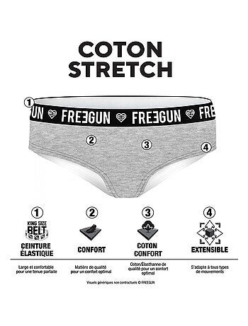 Lot de 3 culottes fille en coton bestial freegun