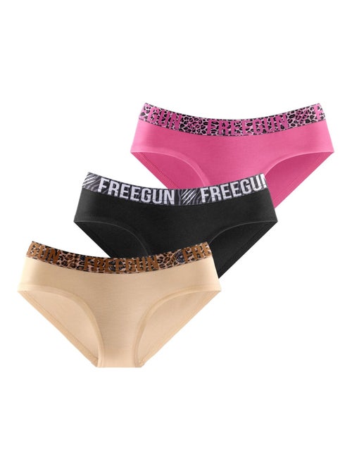 Lot de 3 culottes fille en coton bestial freegun - Kiabi