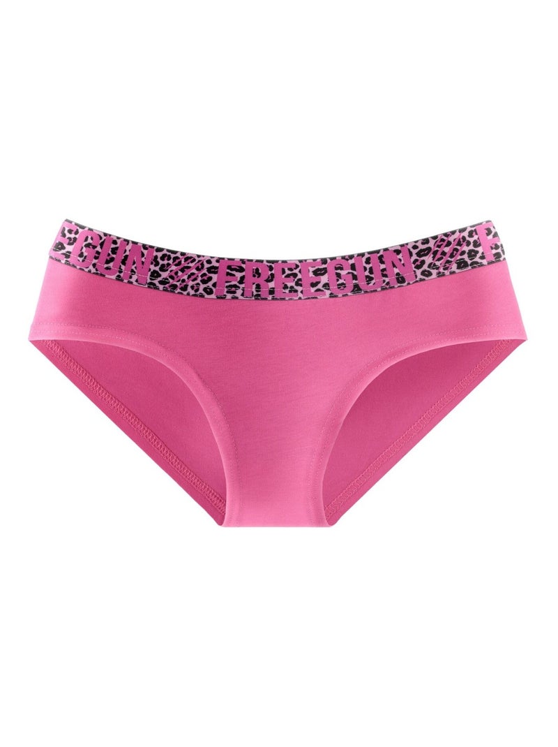Lot de 3 culottes fille en coton bestial freegun Rose - Kiabi