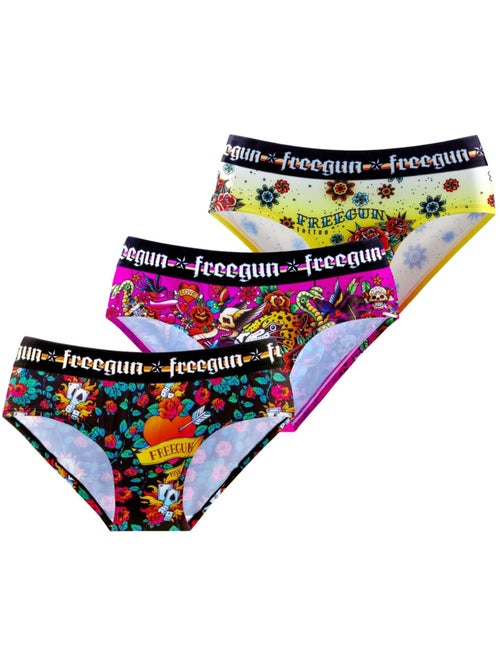Lot de 3 culottes fille hardy tatoo freegun - Kiabi Lot de 3 culottes fille hardy tatoo freegun - Kiabi