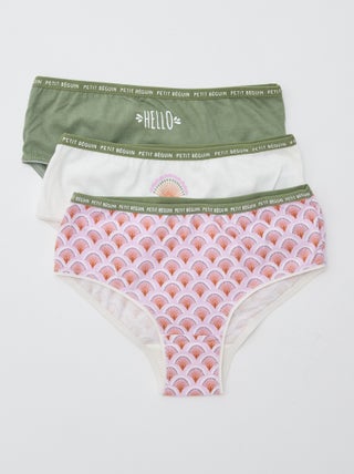 Lot de 3 culottes imprimé 'Petit Béguin'