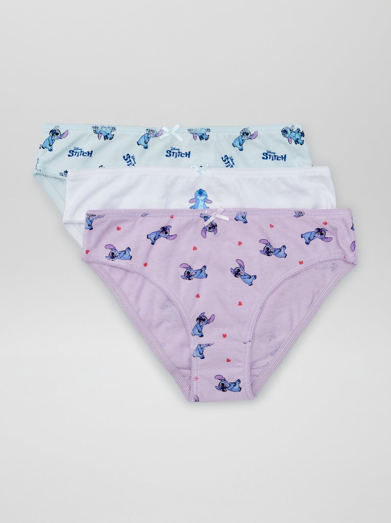Lot de 3 culottes 'Stitch' 'Disney' Bleu/blanc/rose - Kiabi