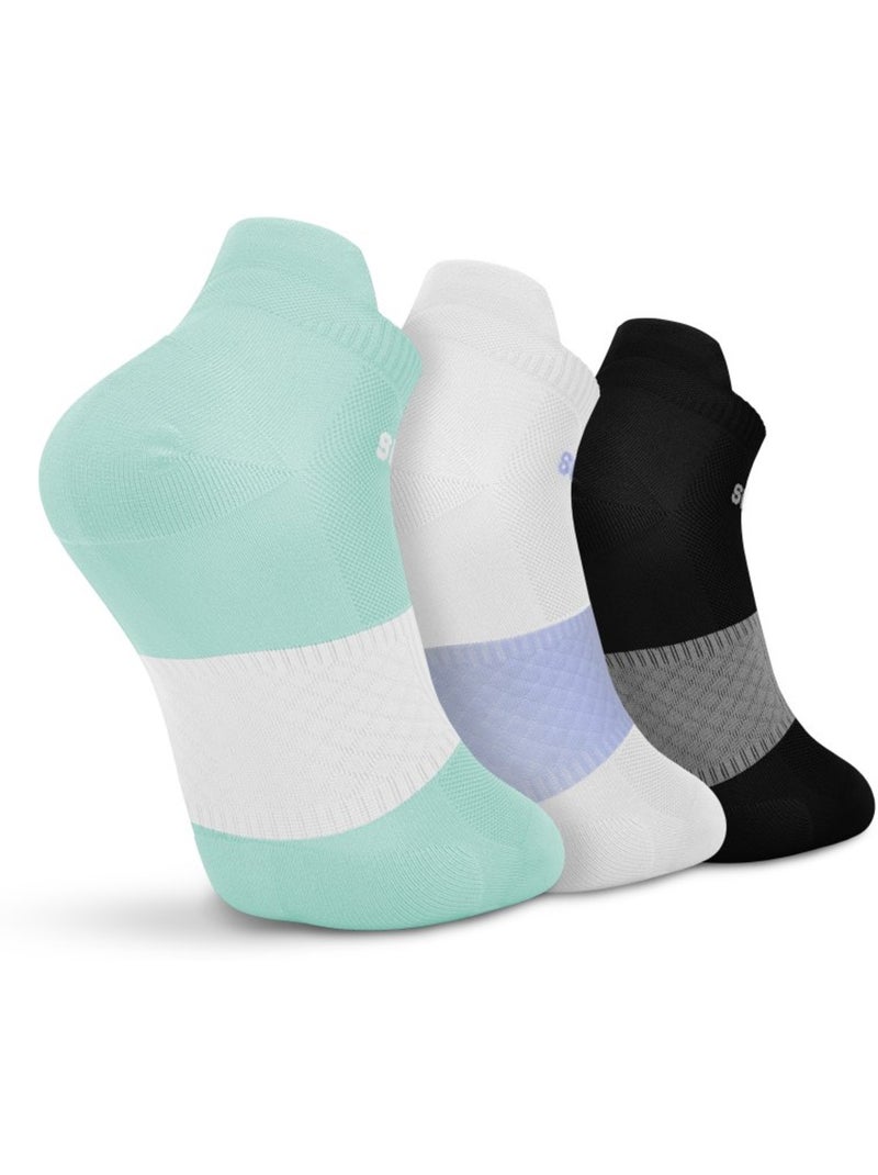Lot de 3 de chaussettes basses de running fitness homme et femme helix mint Vert - Kiabi