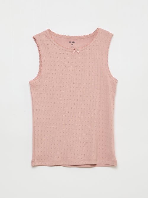 Lot de 3 débardeurs en maille pointelle - Kiabi
