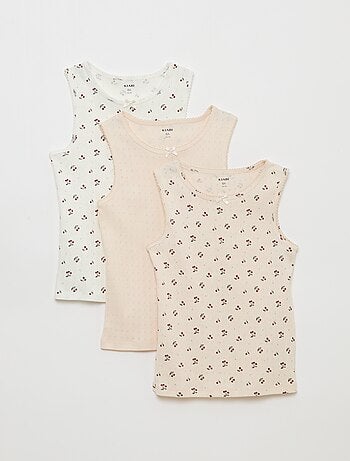 Lot de 3 débardeurs en maille pointelle