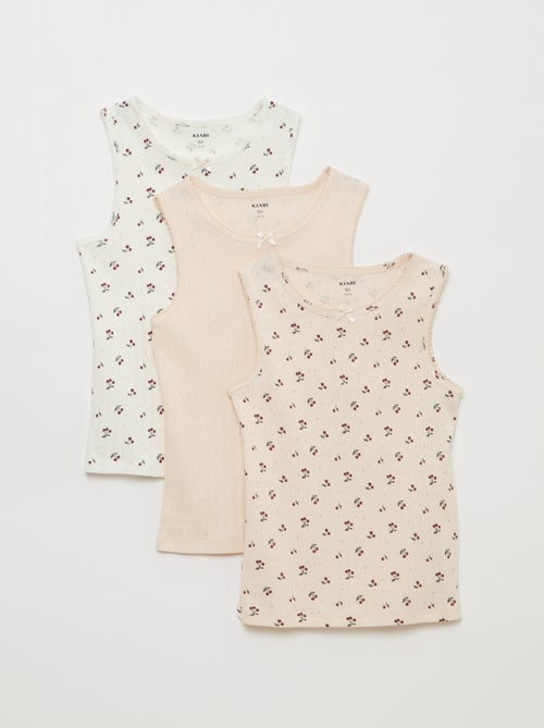 Lot de 3 débardeurs en maille pointelle - Kiabi
