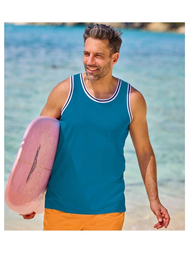 Lot de 3 Débardeurs Plage   - ATLAS FOR MEN Bleu Orange clair - Kiabi