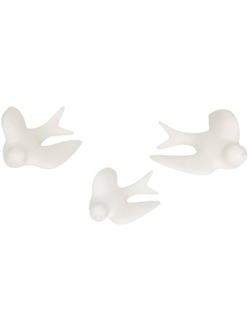 Lot de 3 décorations murales oiseaux en dolomite FLEUR DE ROSE - Kiabi Lot de 3 décorations murales oiseaux en dolomite FLEUR DE ROSE - Kiabi