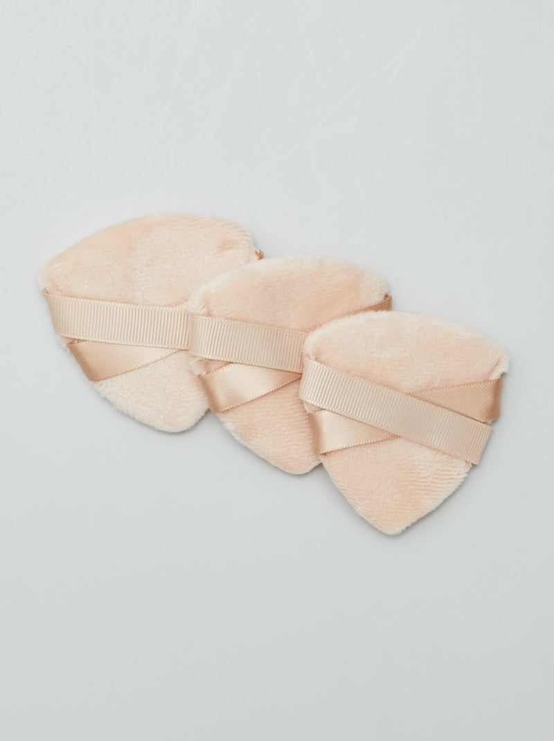 Lot de 3 houppettes pour poudre Blanc - Kiabi