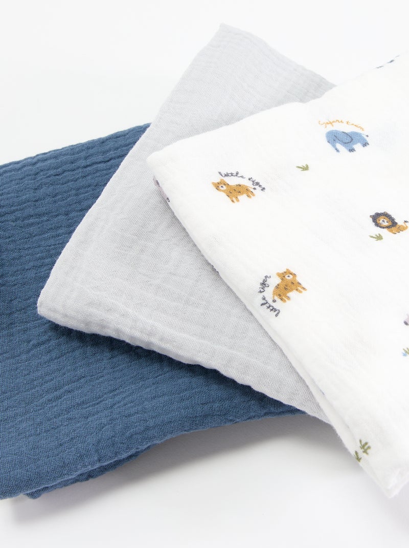 Lot de 3 langes Bleu - Kiabi