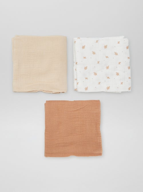 Lot de 3 langes en coton - Kiabi