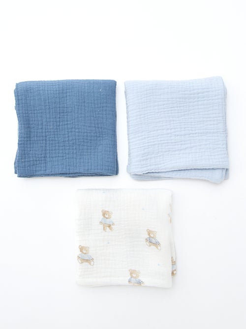 Lot de 3 langes en coton - Kiabi