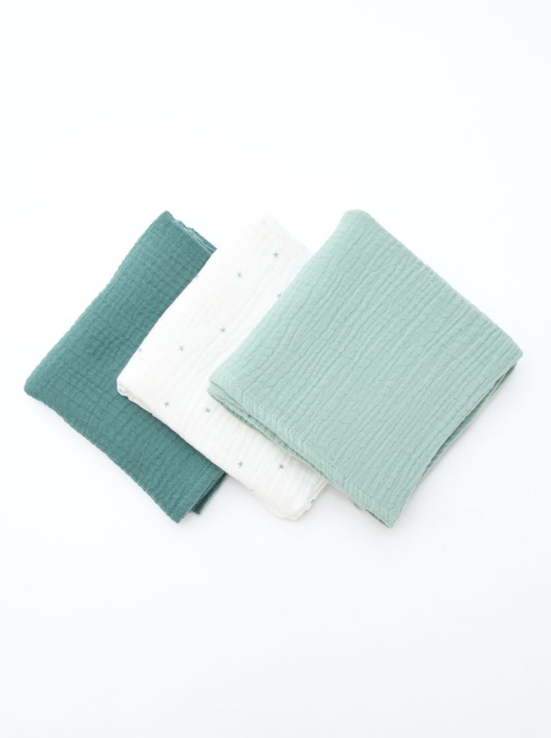 Lot de 3 langes en coton Beige - Kiabi