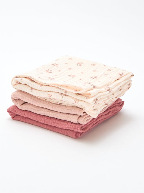 Lot de 3 langes en coton - Kiabi