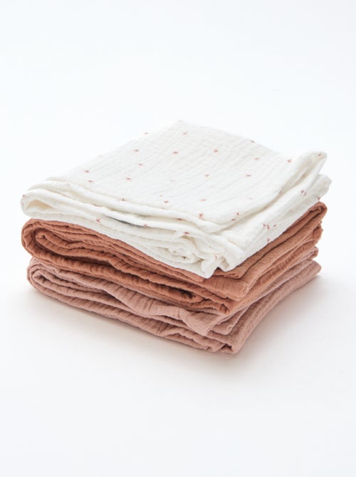 Lot de 3 langes en coton - Kiabi