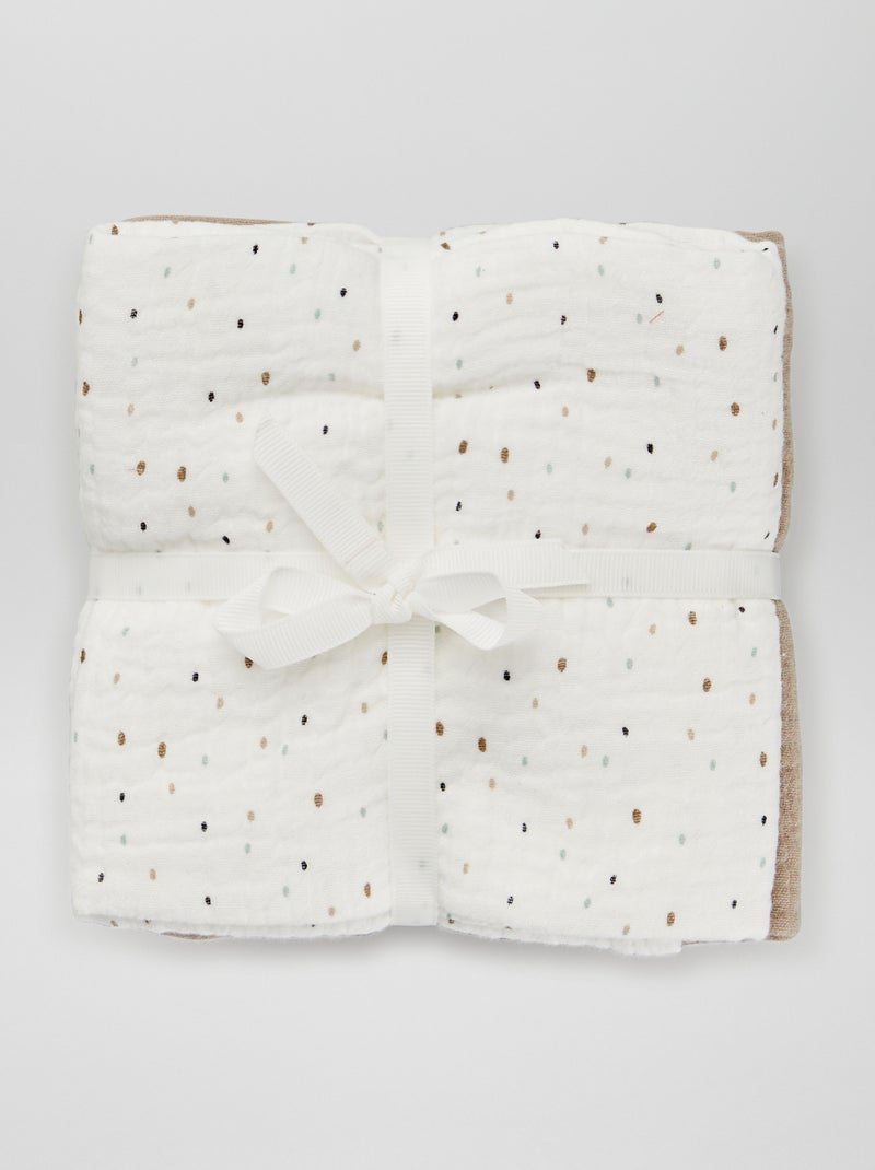 Lot de 3 langes en gaze de coton Blanc - Kiabi