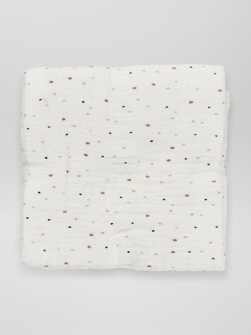 Lot de 3 langes en gaze de coton Blanc - Kiabi