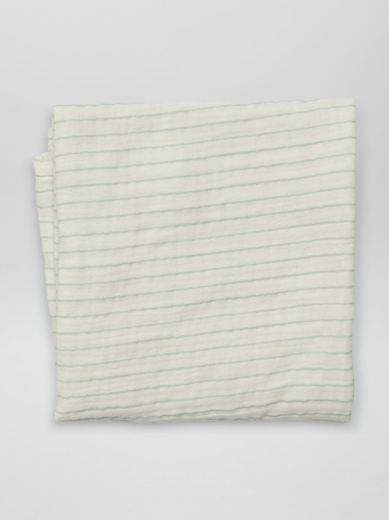 Lot de 3 langes en gaze de coton Blanc - Kiabi