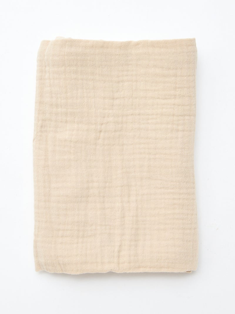 Lot de 3 langes en gaze de coton Blanc - Kiabi