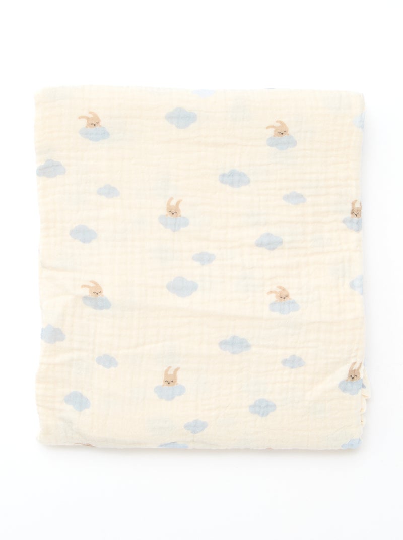 Lot de 3 langes en gaze de coton Blanc - Kiabi