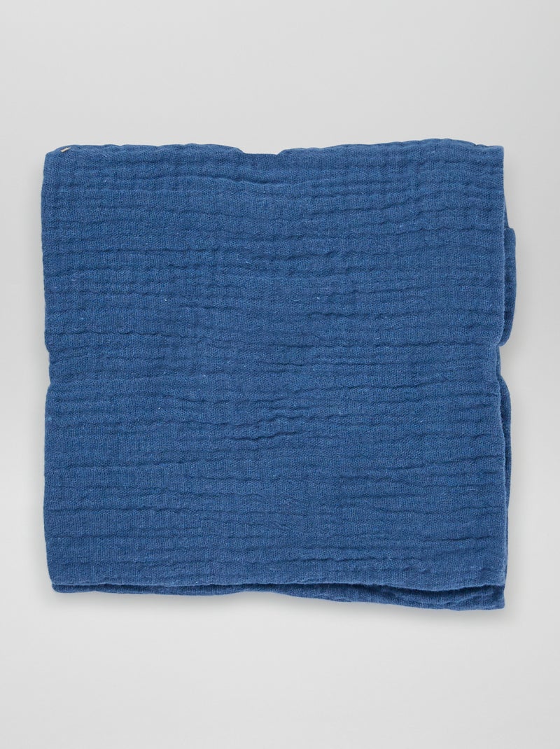 Lot de 3 langes en gaze de coton Bleu - Kiabi