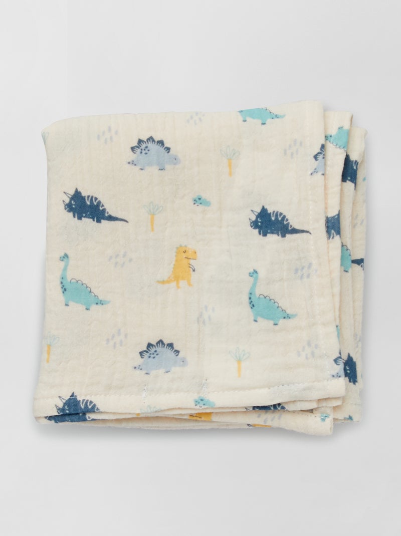 Lot de 3 langes en gaze de coton Bleu - Kiabi