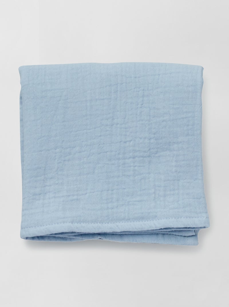 Lot de 3 langes en gaze de coton Bleu - Kiabi