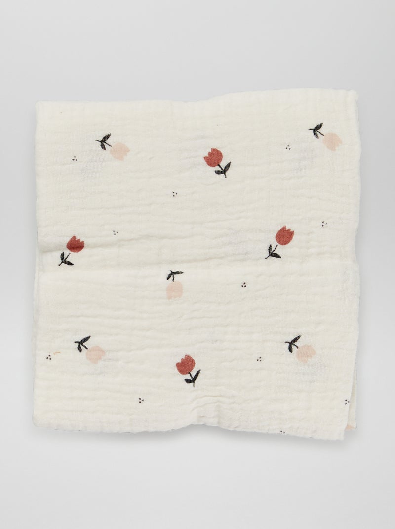 Lot de 3 langes en gaze de coton Rose - Kiabi