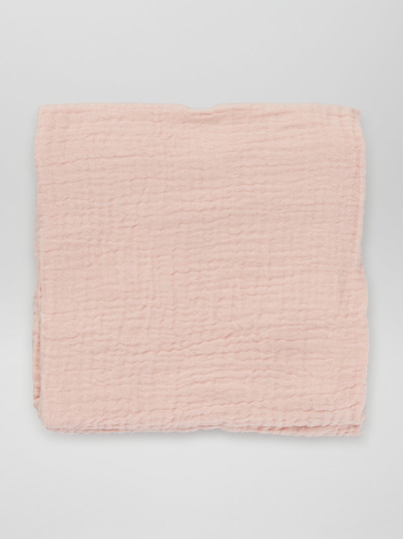 Lot de 3 langes en gaze de coton Rose - Kiabi