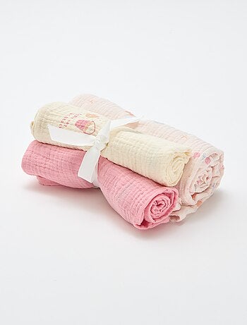 Lot de 3 langes en gaze de coton