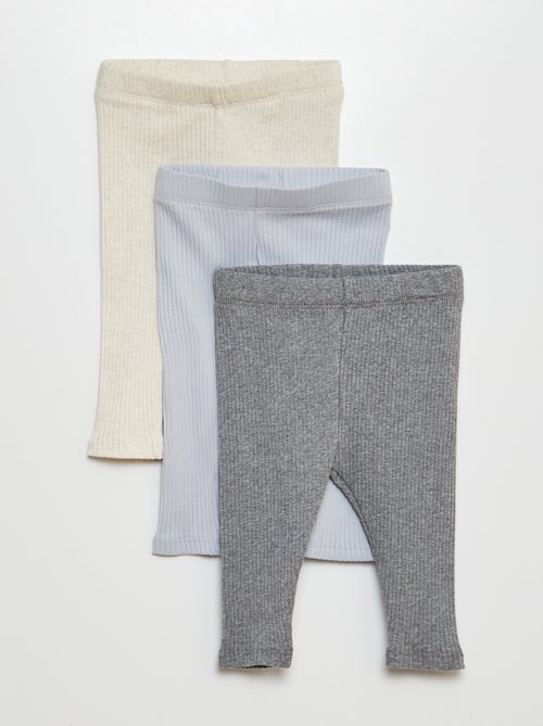 Lot de 3 leggings côtelés - Kiabi