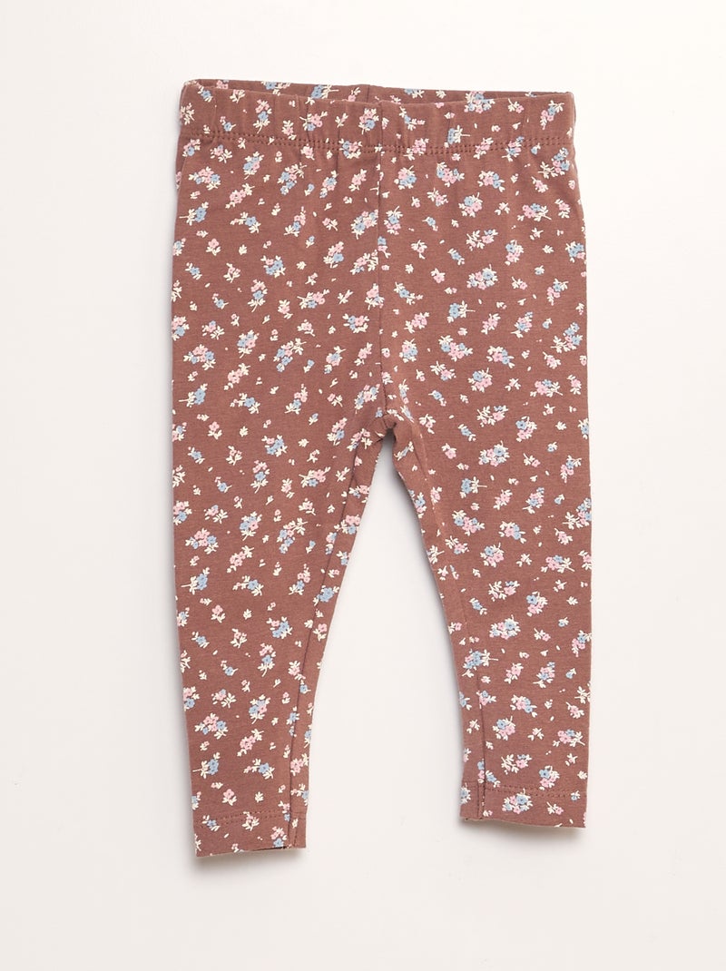 Lot de 3 leggings Marron/rose - Kiabi