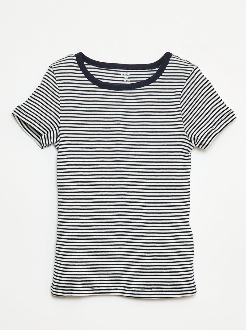 Lot de 3 maillots de corps manches courtes Bleu - Kiabi