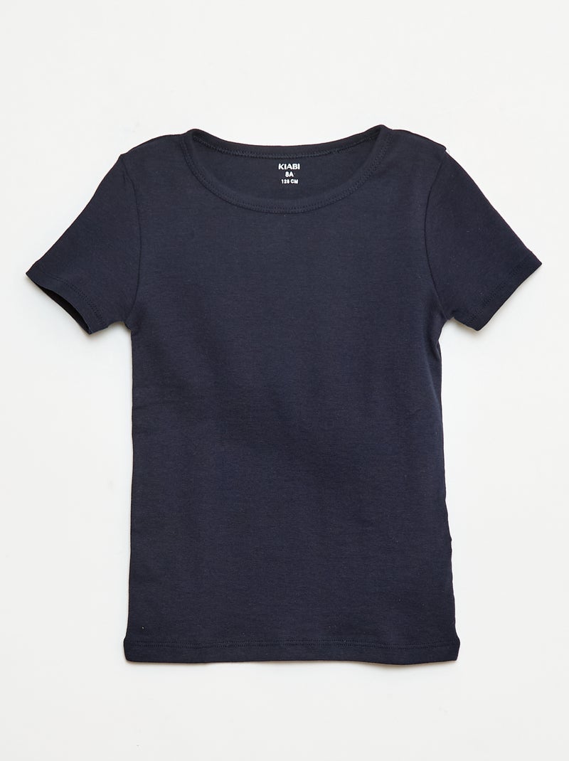 Lot de 3 maillots de corps manches courtes Bleu - Kiabi