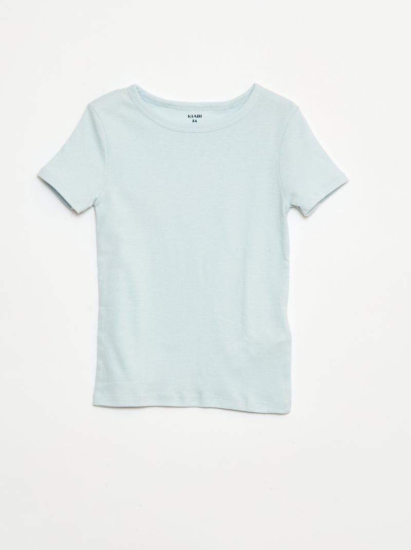 Lot de 3 maillots de corps manches courtes Bleu - Kiabi
