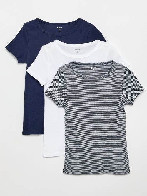 Lot de 3 maillots de corps manches courtes - Kiabi